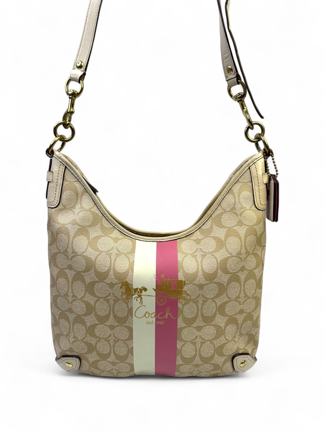 Coach Limited Edition Vintage Signature Heritage Stripe Tote Bag