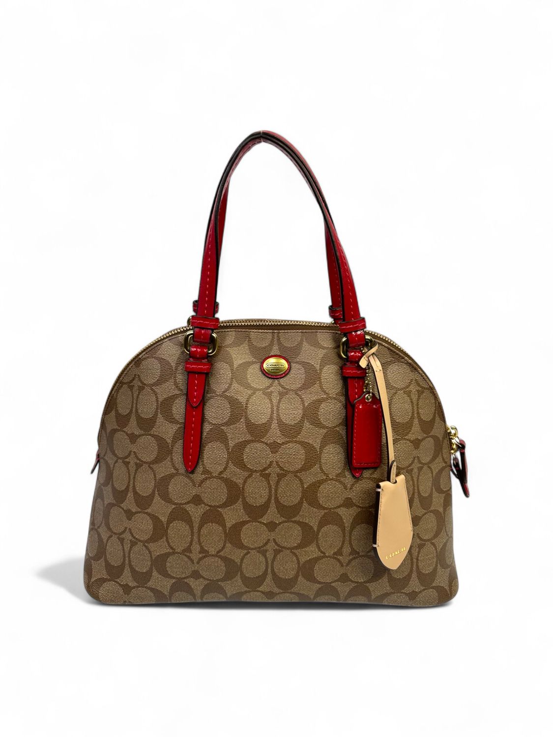 Coach Peyton Signature Cora Dome Coated Canvas Satchel Bag