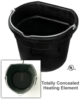 18 Quart Heated Flat Back Rubber Bucket