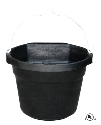12 Quart Heated Flat Back Rubber Bucket