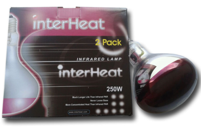 Interheat Poultry Heat Lamp 2 pack 250W
