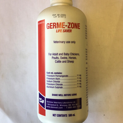 GERME ZONE 500ml Poultry Supply antiseptic application for CUTS, SCRATCHES, ABRASIONS, WOUNDS & BURNS