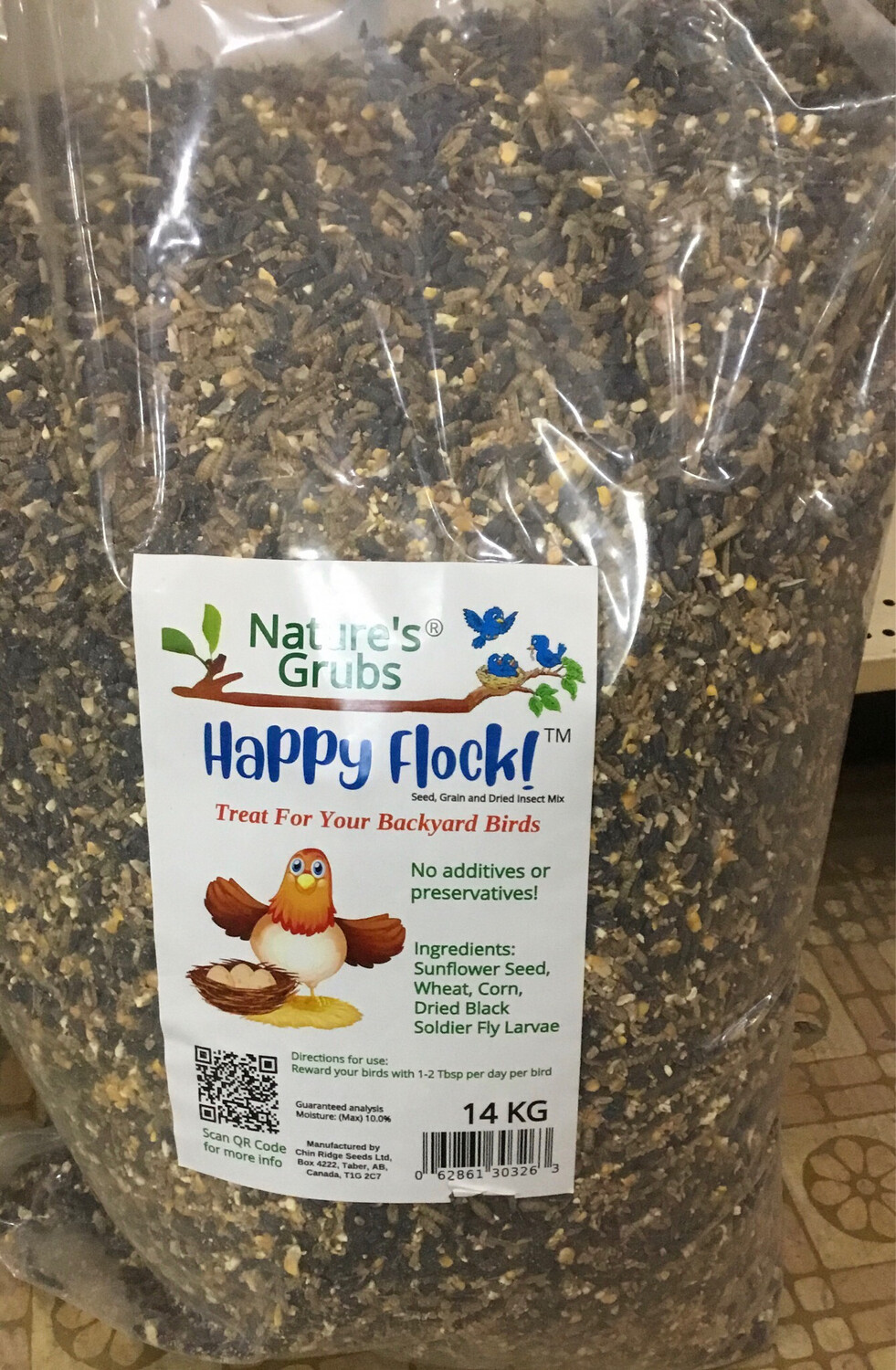 Nature’s Grubs Happy-Happy Flock Mix-14KG