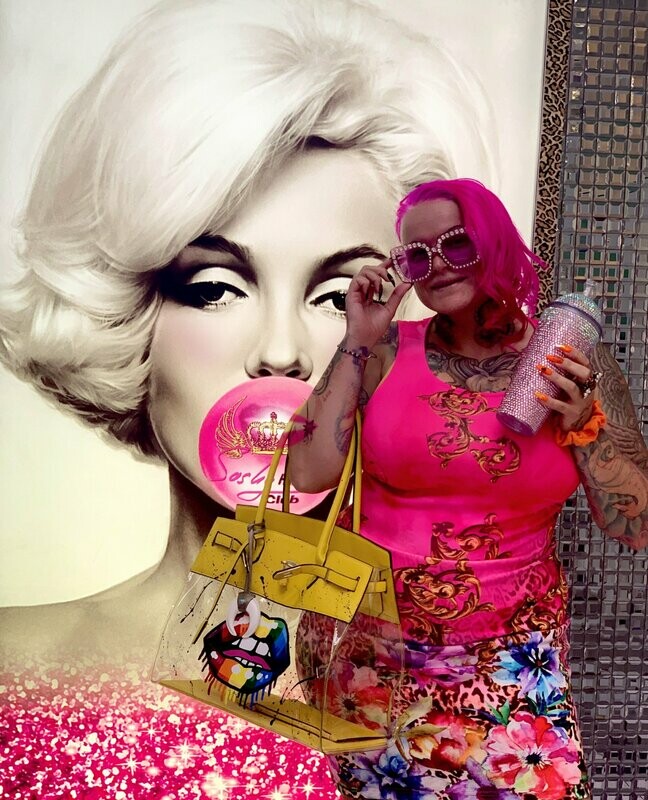 Stephi's Favorite Yellow Bag Costume hand painted rainbow ? designer Bag