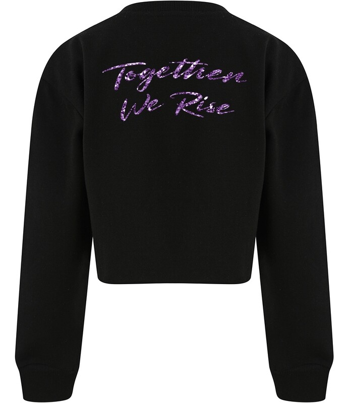 Youth Glitter &quot;Together We Rise&#39; Cropped Lounge Sweatshirt