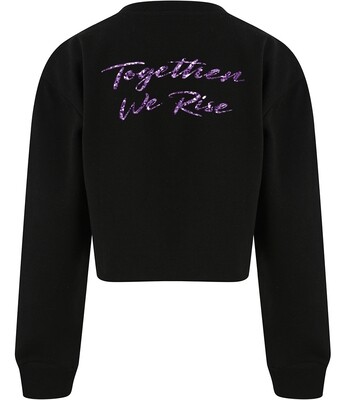 Youth Glitter "Together We Rise' Cropped Lounge Sweatshirt