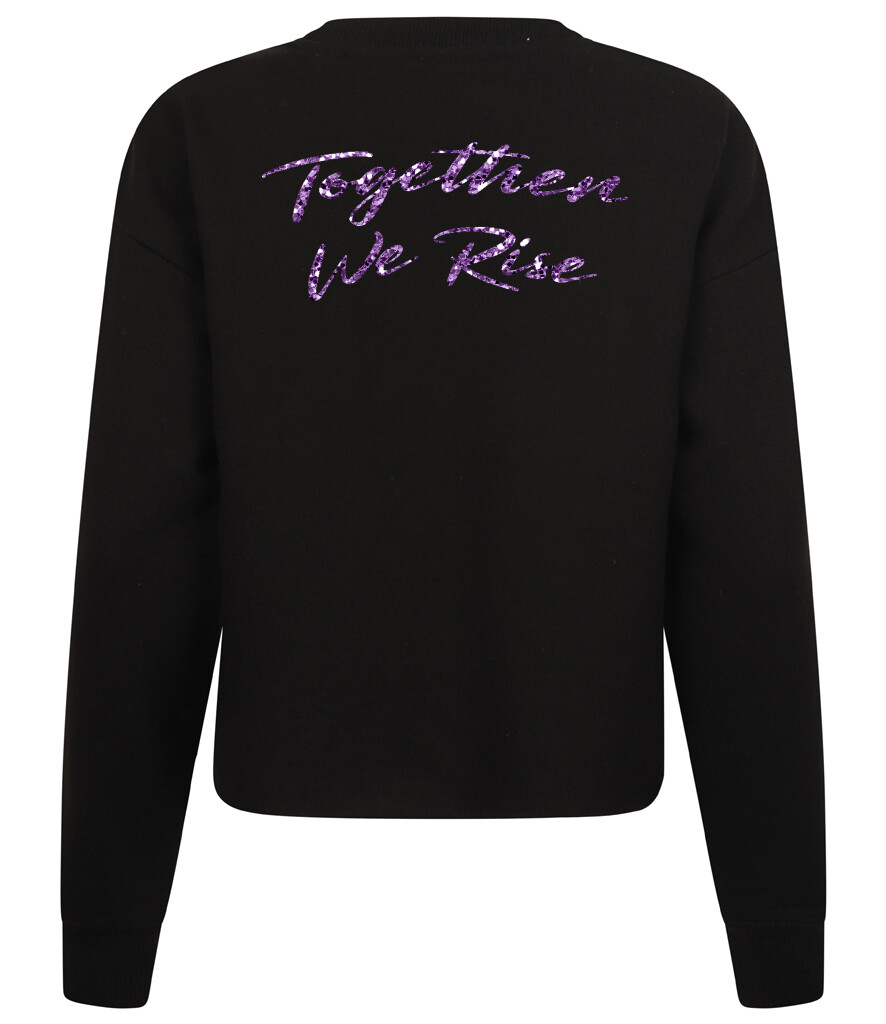 Glitter "Together We Rise' Cropped Lounge Sweatshirt