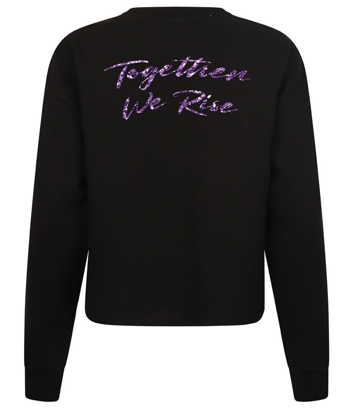 Glitter &quot;Together We Rise&#39; Cropped Lounge Sweatshirt