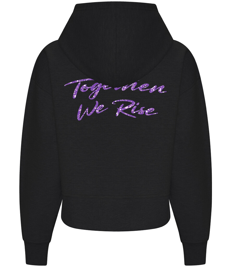 Youth Glitter &quot;together We Rise&#39; Sustainable Relaxed Fit Hoodie