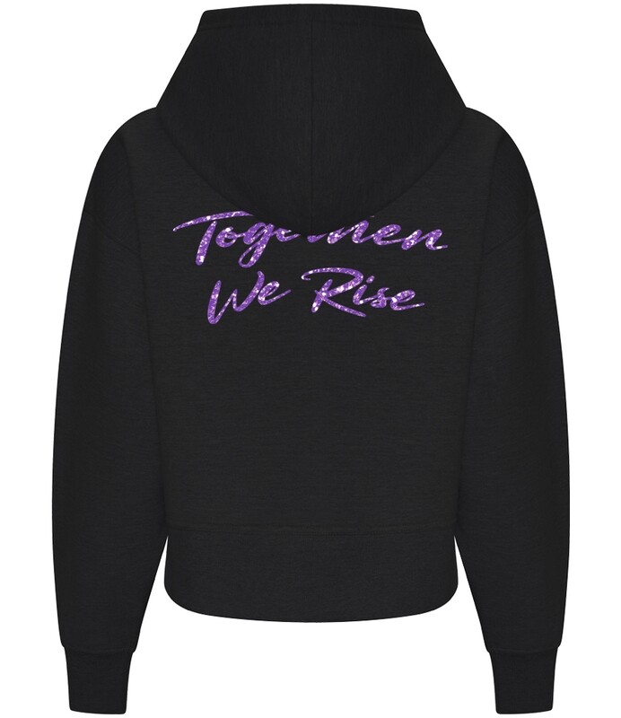 Youth Glitter &quot;together We Rise&#39; Sustainable Relaxed Fit Hoodie