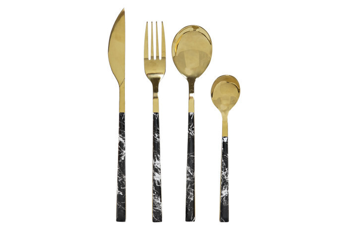 CUBERTERÍA AURUM MARMER NEGRO