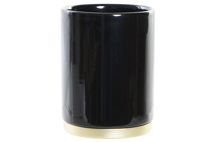 VASO GRES METAL NEGRO