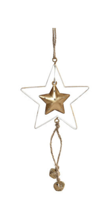 DECORACIÓN COLGANTE METAL NAVIDAD, OPCIÓN: ESTRELLA