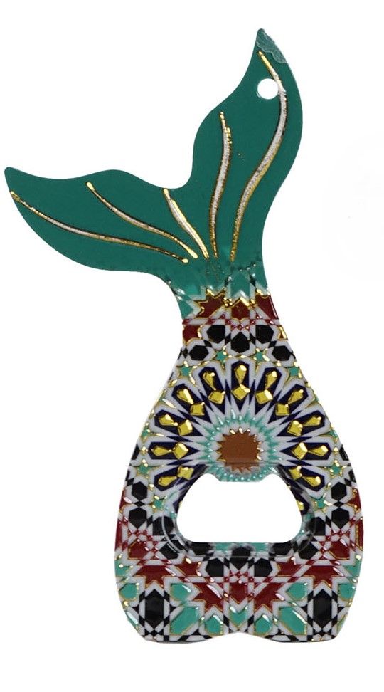 ABRECHAPAS IMÁN PEZ MANDALA, COLORES: TURQUESA