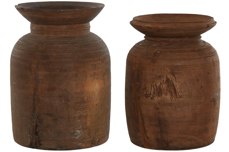 JARRÓN DE MADERA NEPAL M