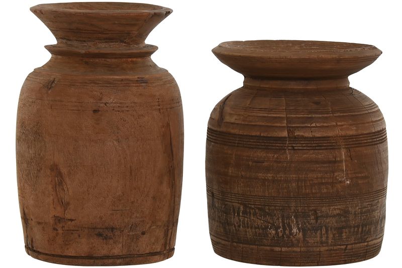 JARRÓN DE MADERA NEPAL S