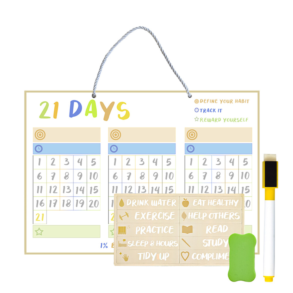 21 Days - Habit Tracker Dry-Erase Board