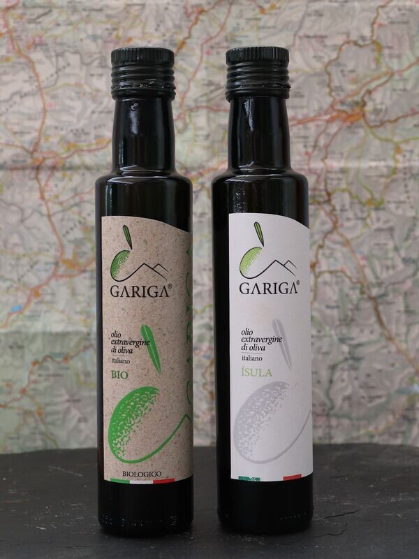 Duo Huile d'olive Isula  et BIO Gariga de Sardaigne Ottana 250 ml