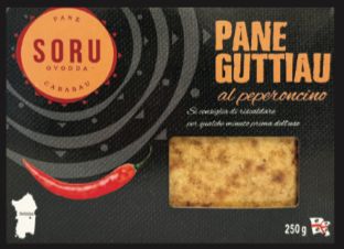 Pain sarde Carasau GUTTIAU al peperoncino piquant 250 Gr