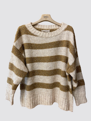 Pull Righe Panna/Oro Glitterselection