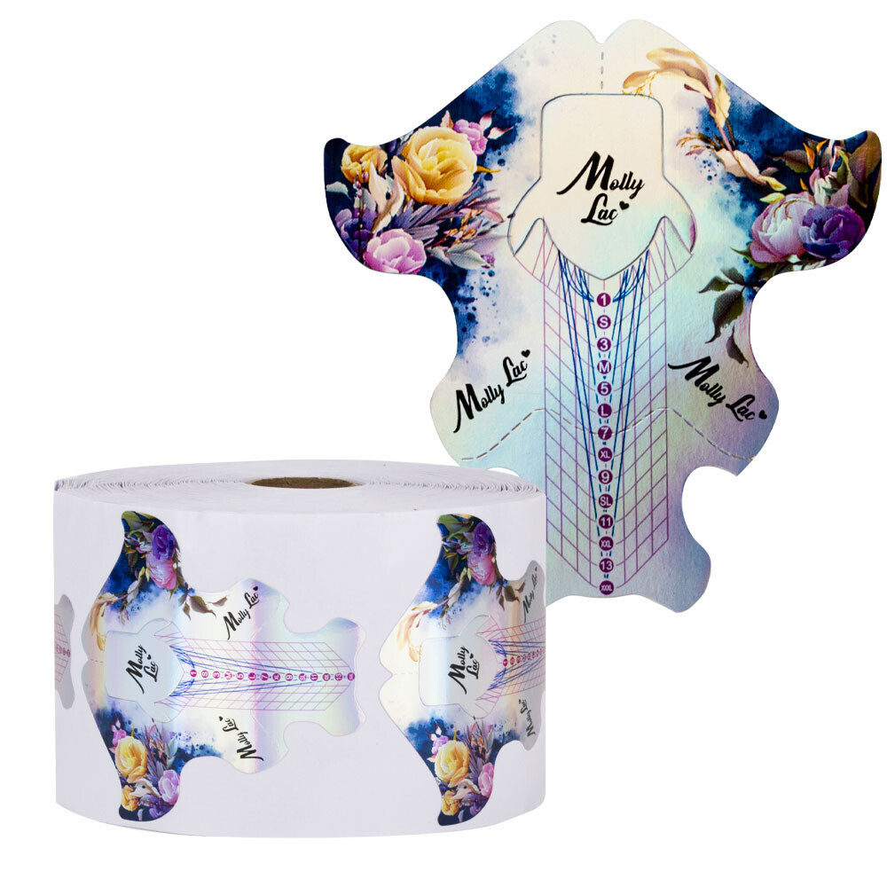 2-in-1 salon and master nail forms  MollyLac Flowers Holo 500 pcs