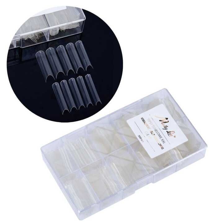Tunnel tips XXL without pocket square MollyLac clear 500 pcs