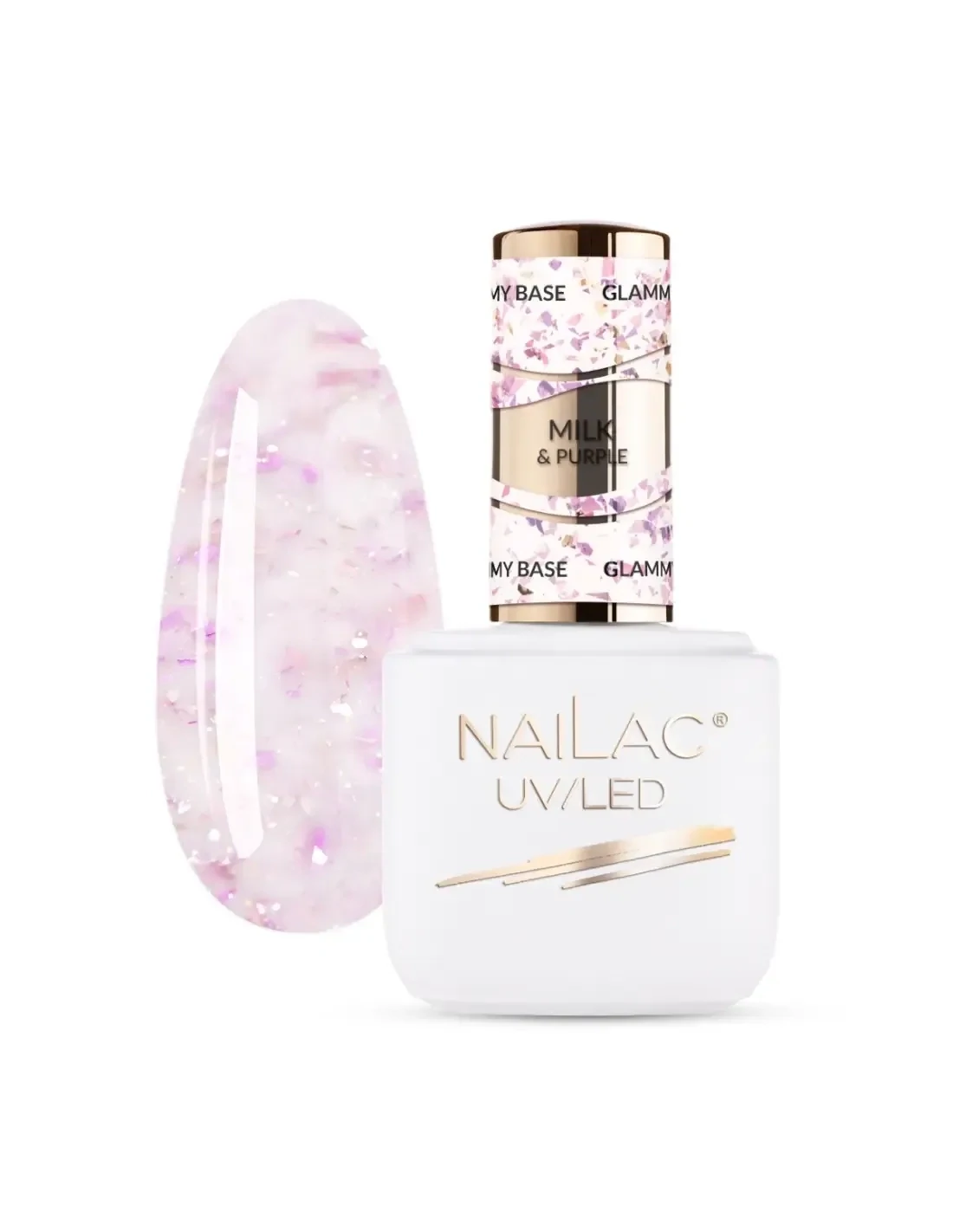 Glammy Rubber Base Milk&Purple NaiLac 7ml