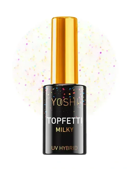 Yoshi Topfetti Milky Shine Finish top coat 10ml