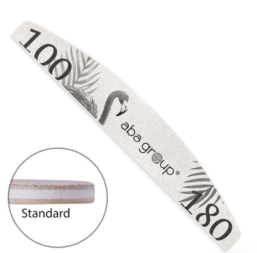 Nail File 100/180 Aba Group Half Moon Grey