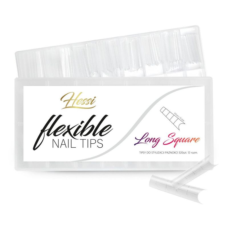 HESSI Tunnel Nail Tips- Long Square 320pcs