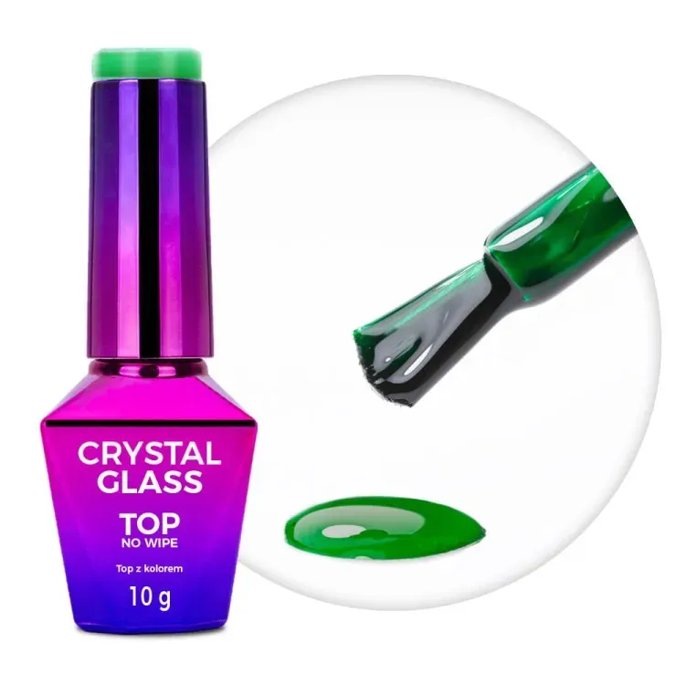 top no wipe Crystal Glass Molly Nails Green top no wipe Crystal Glass Molly Nails Green