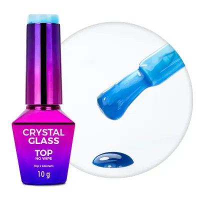 top no wipe Crystal Glass Molly Nails Baby Blue