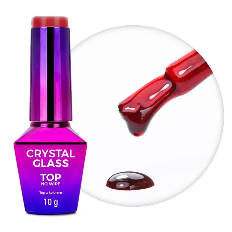 top no wipe Crystal Glass Molly Nails Red top no wipe Crystal Glass Molly Nails Red