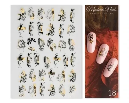 Nail Art Gold Glam Stickers - 18