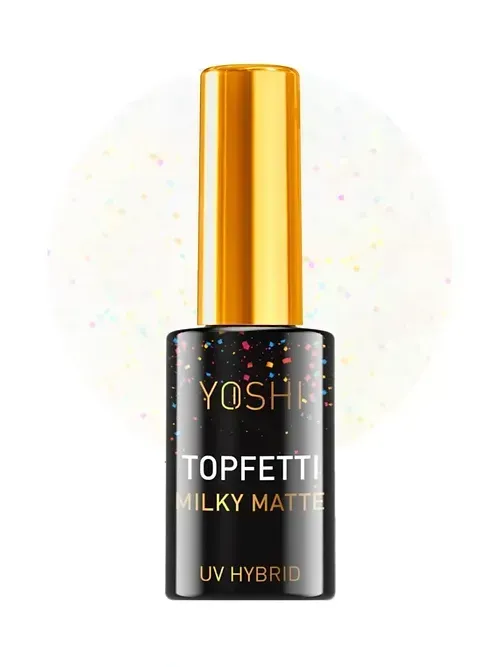 Yoshi Topfetti Milky Matte Finish Top coat 10ml Yoshi Topfetti Milky Matte Finish Top coat 10ml