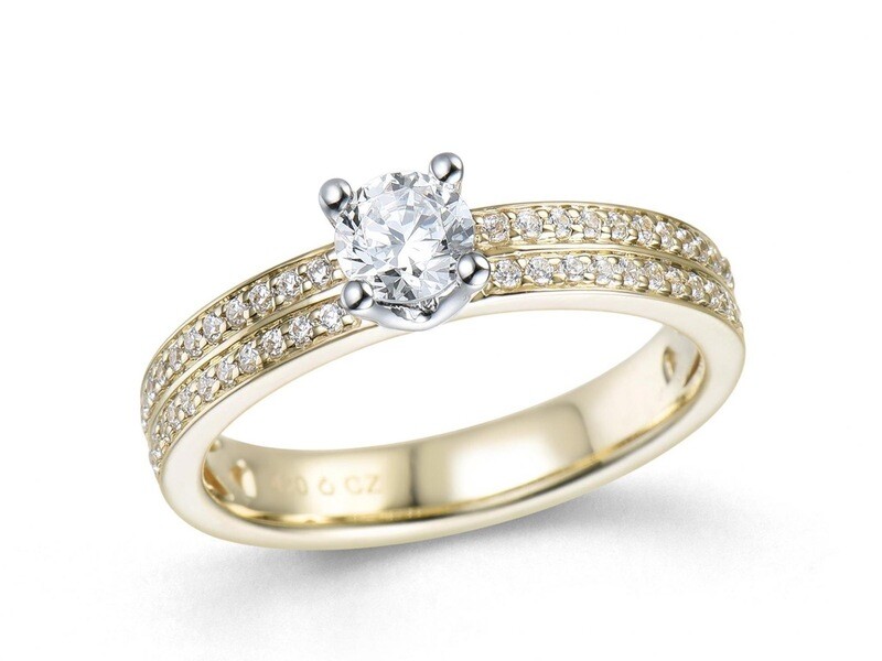 Bague or jaune et diamants