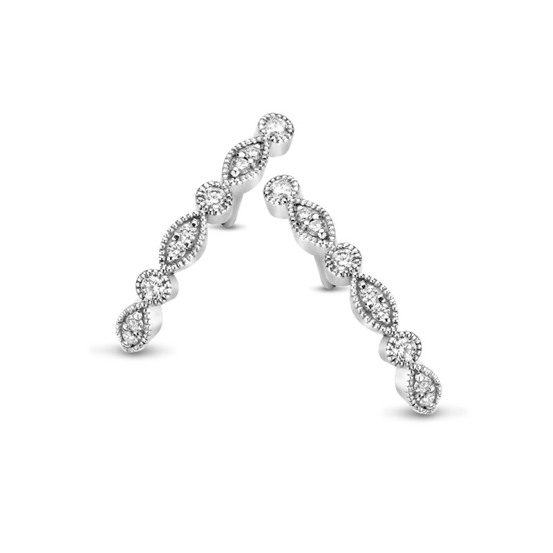 Boucles d&#39;oreilles or 18 carats et diamants