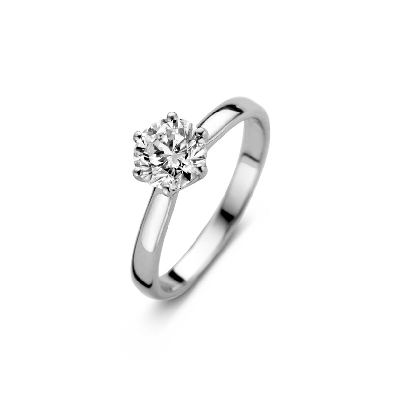 Bague or blanc + diamant