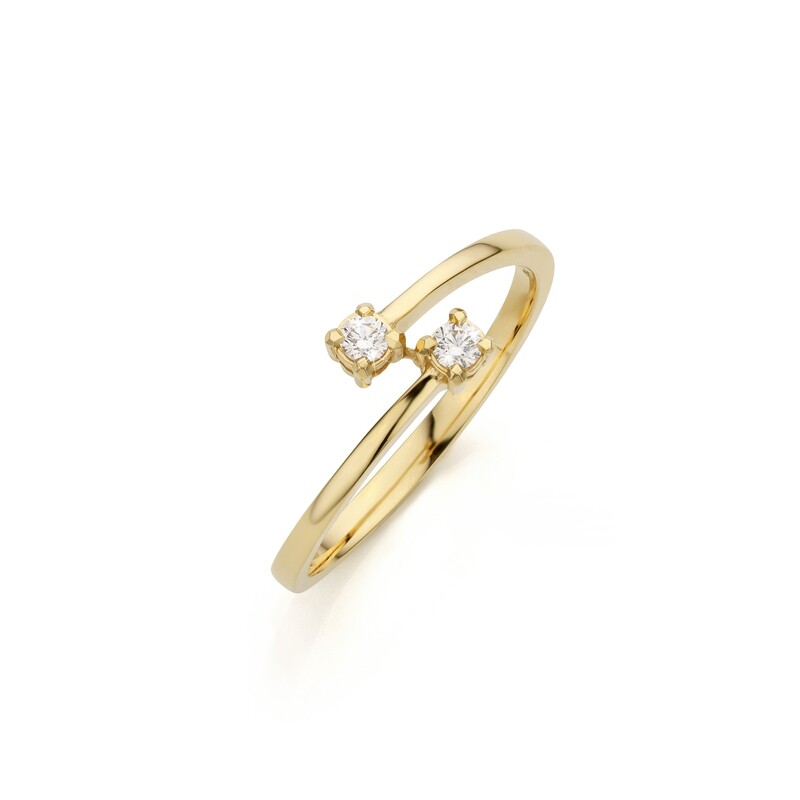 Bague or jaune 18 carats+ diamants
