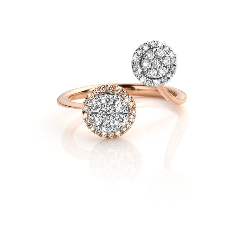 Bague or rose 18 carats + diamants