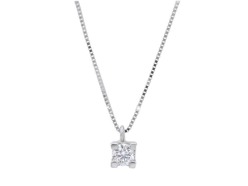 Collier or blanc 18 carats + diamant