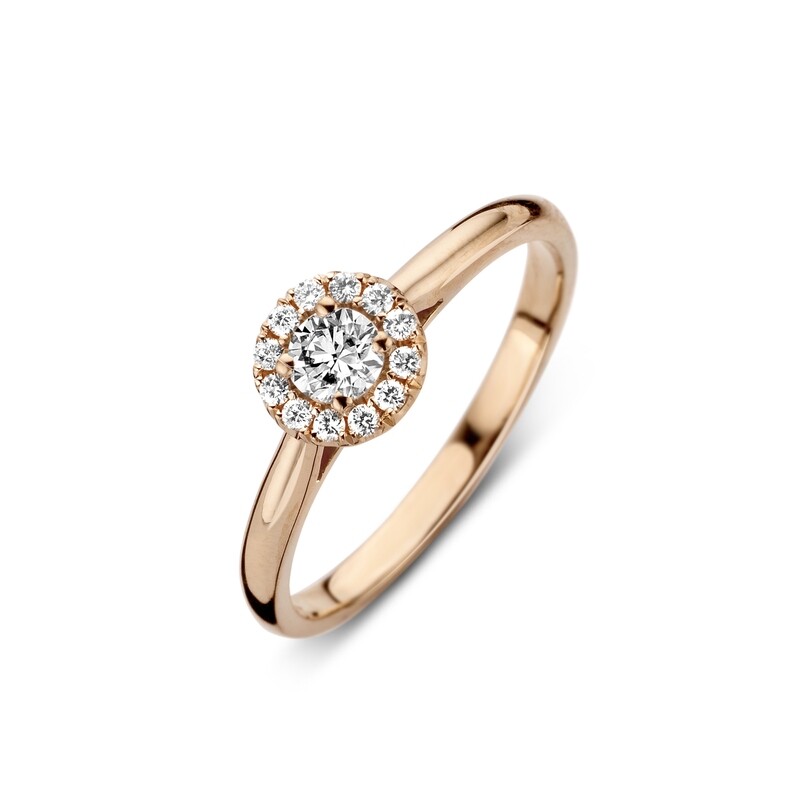 Bague or rose 18 carats + diamants