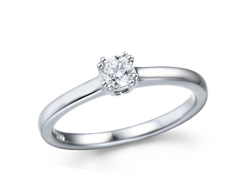 Bague or blanc et diamant