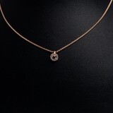 Collier or rose 18 carats + diamants+ quartz