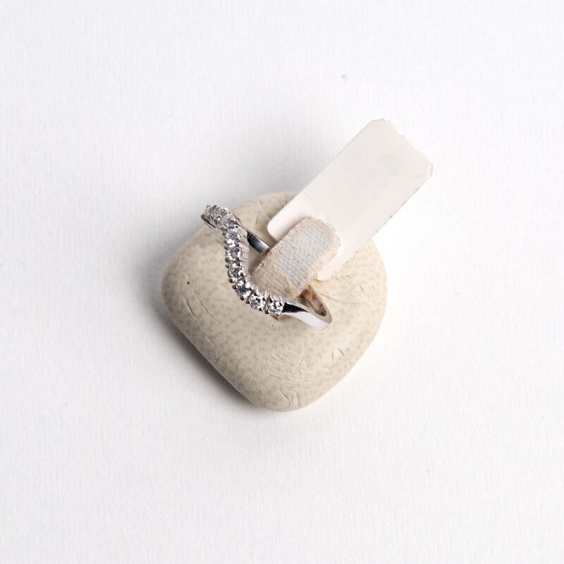 Bague or blanc et zirconium