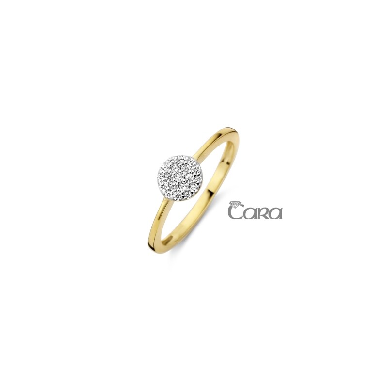 Bague or 18 carats et zirconium