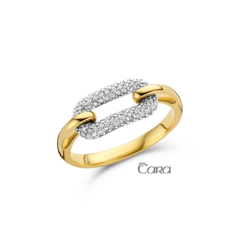 Bague or 18 carats et zirconium