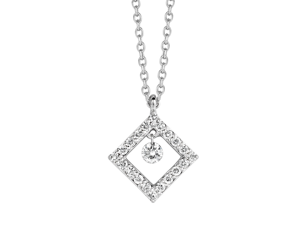 Collier or blanc 18 carats et diamond in motion