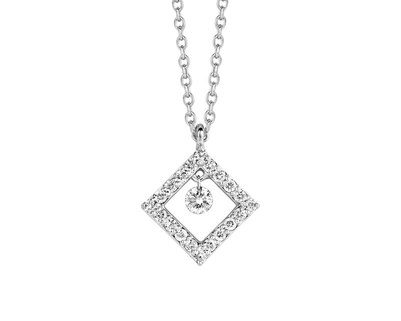 Collier or blanc 18 carats et diamond in motion