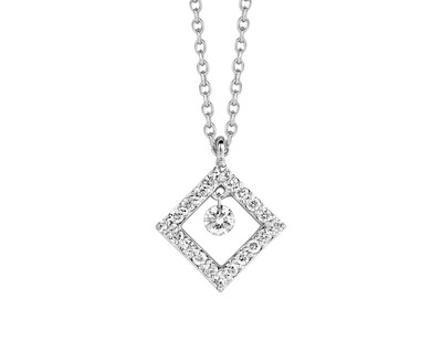 Collier or blanc 18 carats et diamond in motion